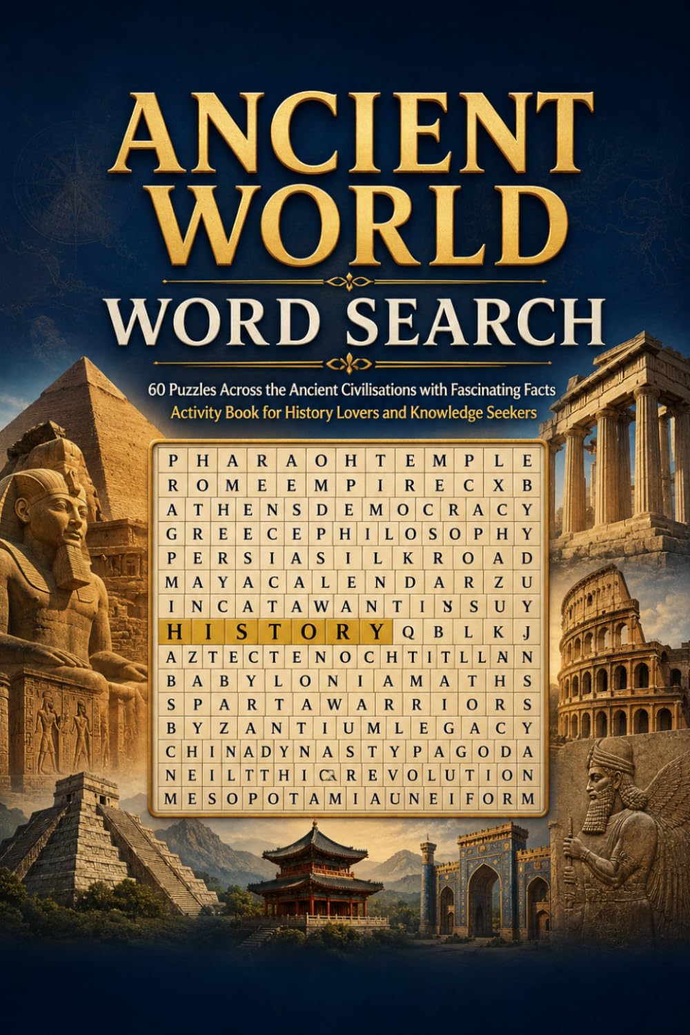 Ancient World History Word Search Puzzles: 60 Puzzles Across the Ancient Civilisations with Fascinating Facts | Activity Book for History Lovers and Knowledge Seekers