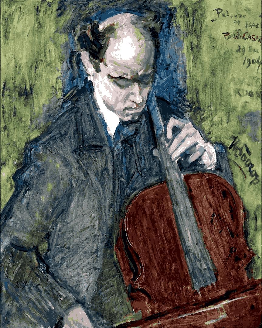 Cello Collection PD (15) - Pablo Casals Playing Cello by Jan Toorop - Van-Go Paint-by-Number Kit 40CMx50CM DIY Frame