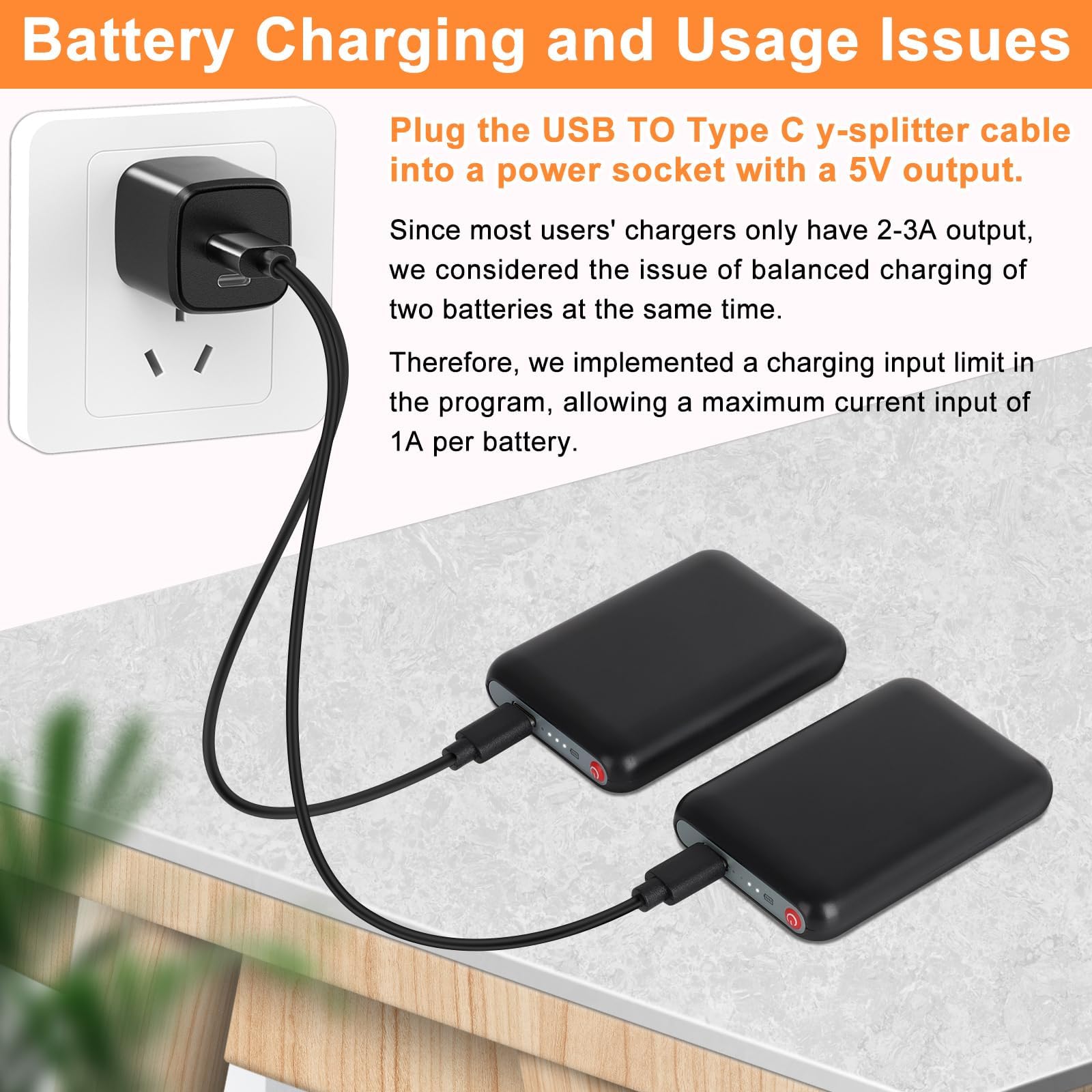 Batterie ricaricabili ai polimeri di litio 7,4 V per guanti riscaldati, calze riscaldate (3000 mAh