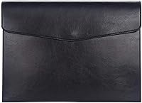 Vista 12 de Enyuwlcm Carpeta de Archivos de Cuero PU A4 con Cierre de Presión Estuche Portadocumentos con Sobre de Cierre para Recibos y Contratos Gris