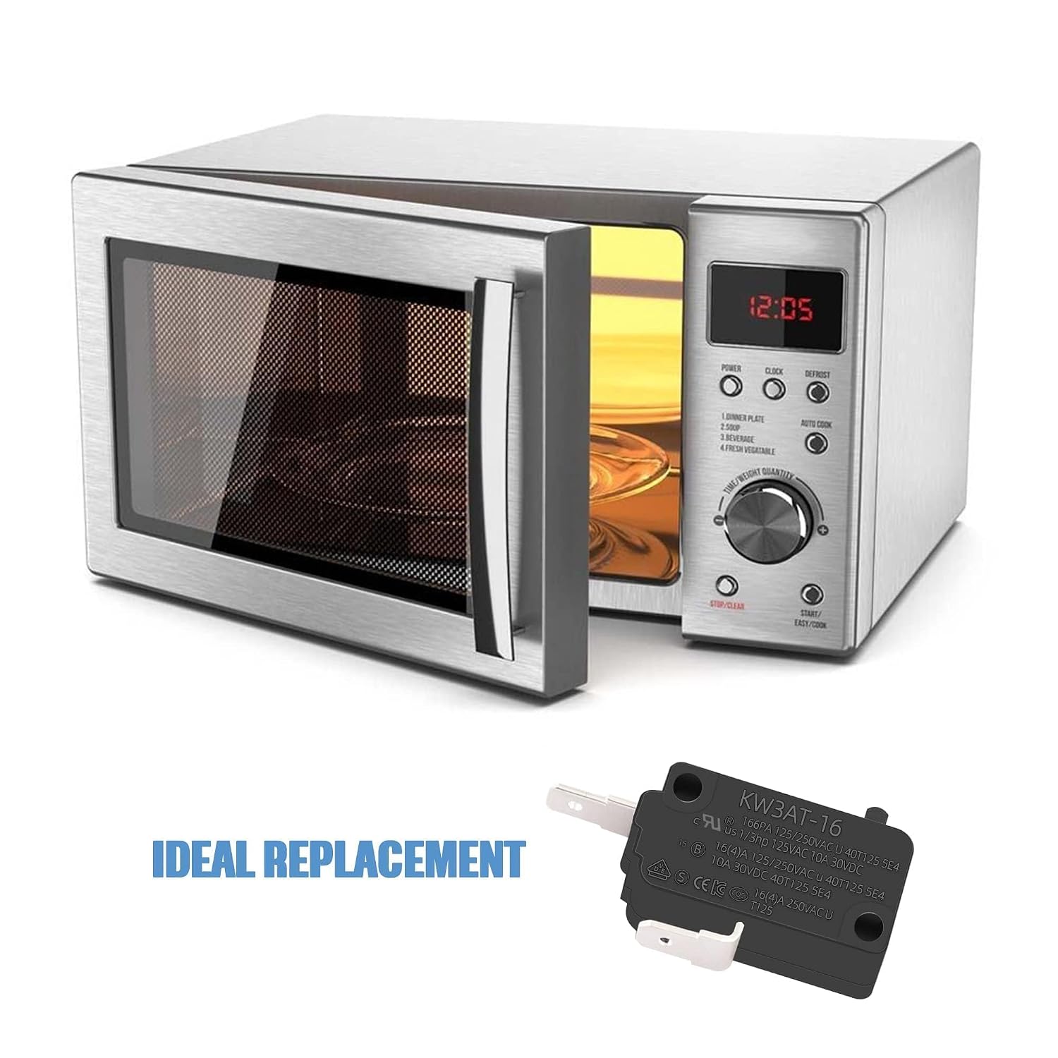 KW3AT-16 Microwave Oven Door Switch 16A 125/250V Door Interloc for KW3A, KW3A-16 (2 Open and 1 Closed)