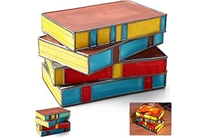 Omaky Stained Resin Stacked Books Lamp: Enhance Your Reading Nook with Vintage Charm