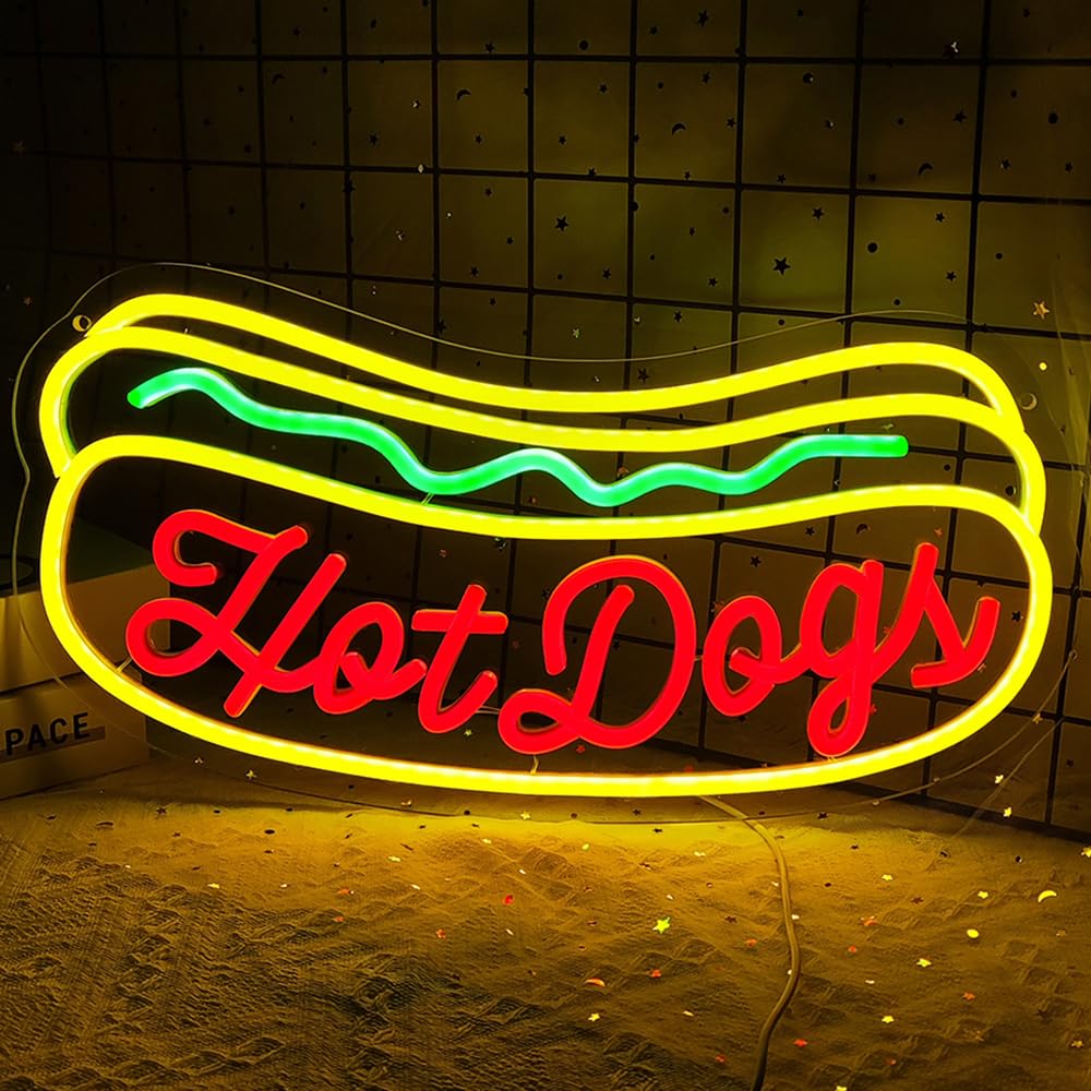 Hot Dogs Neon Sign for Wall Decor Hot Dogs Led Neon Sign Hot Dogs
