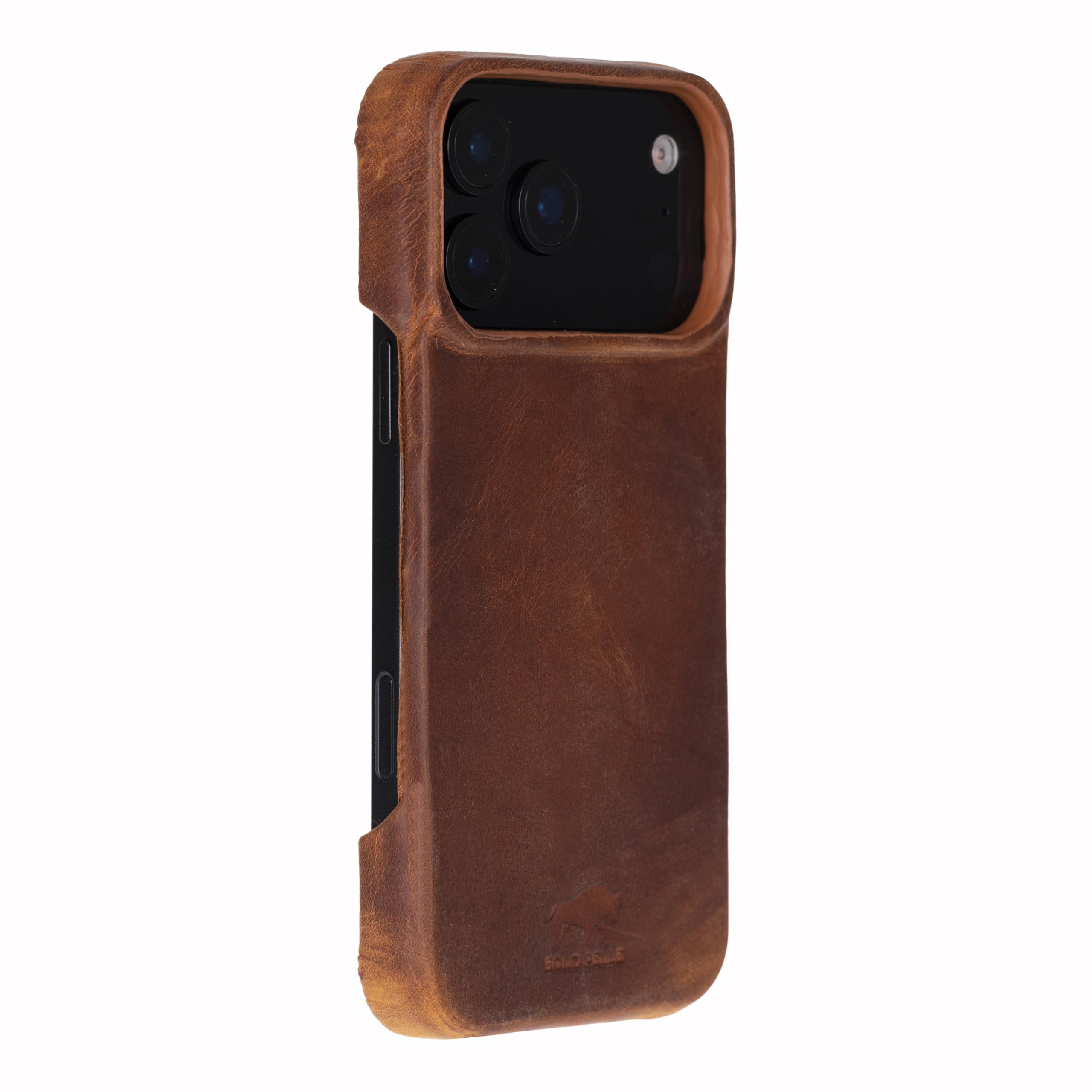 Solo Pelle Lederhülle kompatibel für iPhone 17 Pro Max in 6.9 Zoll abnehmbare Hülle (2in1) inkl. Kartenfächer geeignet für MagSafe Zubehör (Camelbraun)