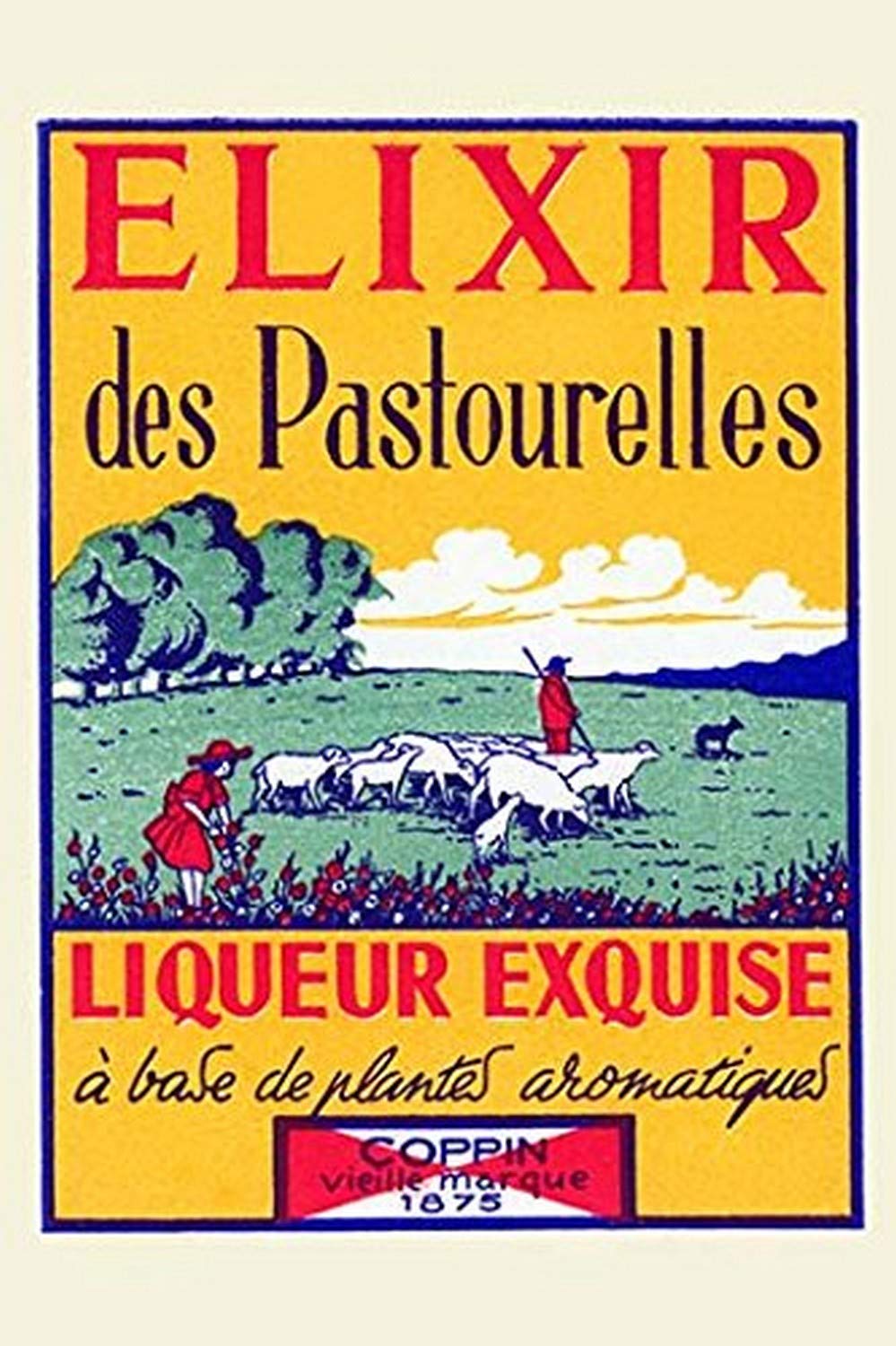 Buyenlarge 0-587-31654-3-C4466 "Elixir Des Pastourelles-Liqueur Exquise" Gallery Wrapped Canvas Print, 44" x 66"