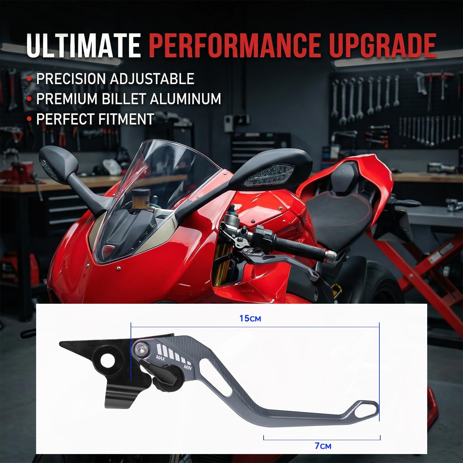 MFGZD CNC Adjustable Motorcycle Short Clutch Brake Levers Compatible with CFMOTO 675SR-R 675SS 675SR 675NK Brake Clutch Lever Set (Titanium, for 675SR-R)