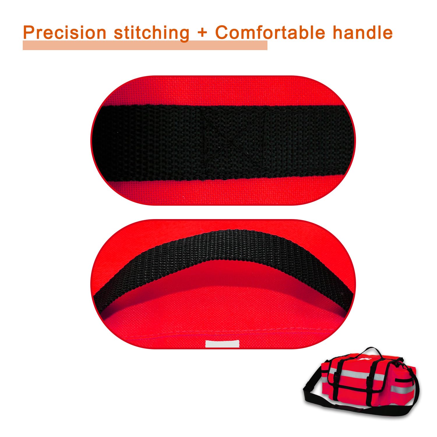 Bolsa vacía de primeros auxilios, bolsa de emergencia, kit de trauma EMS/EMT con tira reflectante para enfermeras, escuadrones de rescate, emergencias de rescate, viajes (rojo)