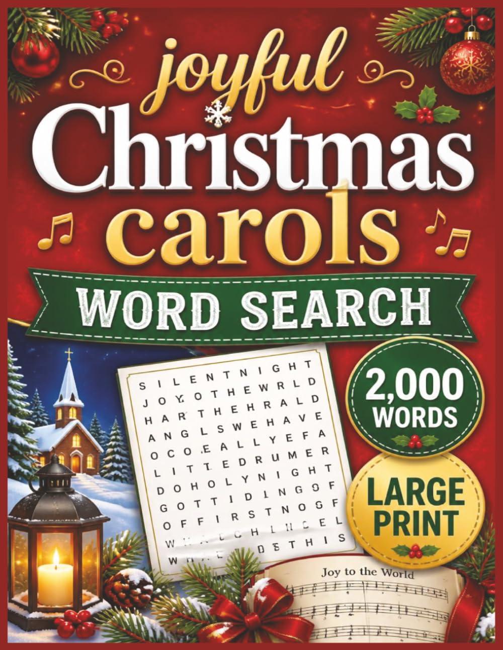 Joyful Christmas Carols Word Search: 100 large print puzzles
