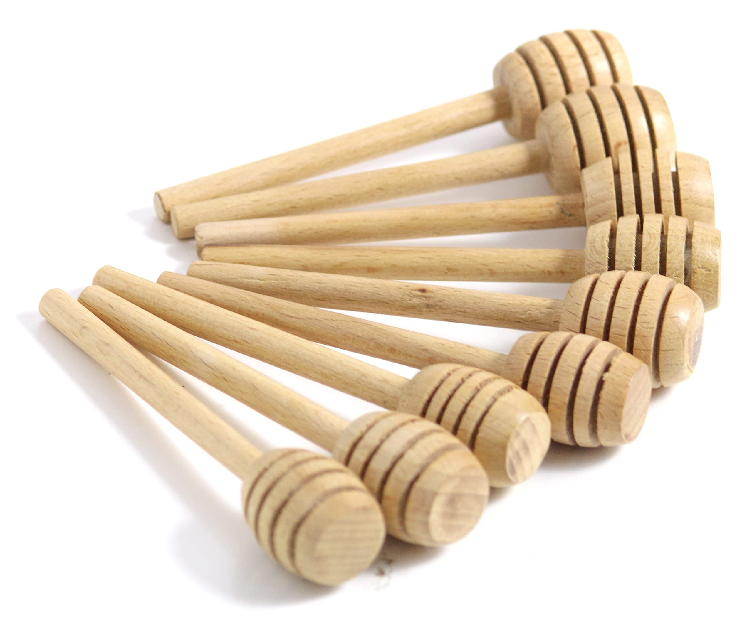 Artist International ™ Pack of 12 Handmade Wooden Honey Dipper Stick Individually Wrapped Perfect for Wedding Shower Party Favors Honey Jar Spoon Or Honey Wands Mini Premium Wooden 4 Inch 3