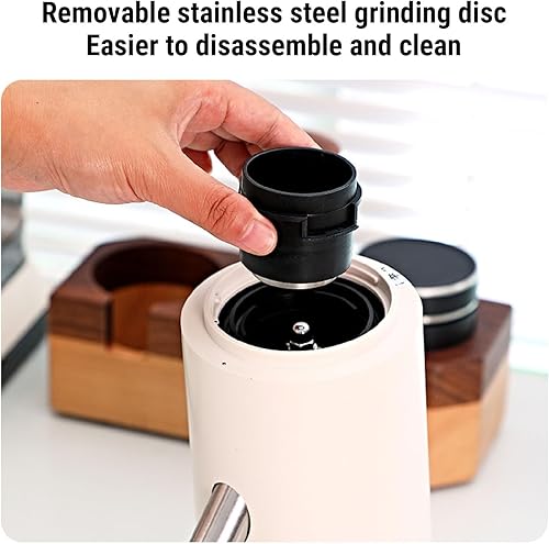 Miniatura 7 de Yoidesu Molinillo de café eléctrico, eléctrico, portátil, pequeño, silencioso y ajustable, 20 ajustes de molienda para expreso, moka, verter, prensa