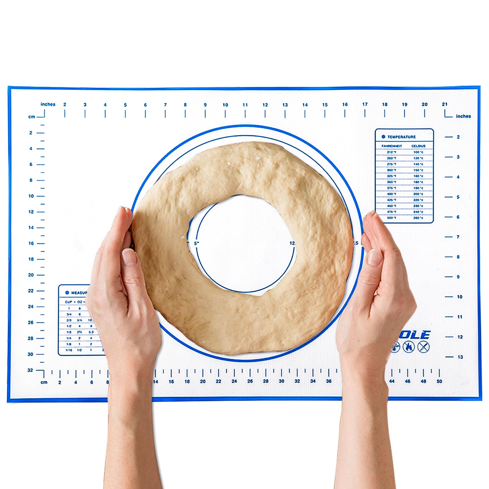 GWHOLE Non Stick Silicone Baking Mat with Measurement 40 x 60cm Large Dough Rolling Kneading Mat Non Slip Pastry Mat