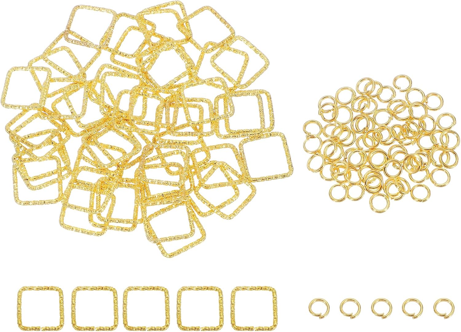 Amazon.com: uxcell 100pcs 4mm Open Jump Rings and 15mm Embossed Jump ...