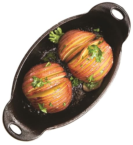 Miniatura 4 de Lodge Mini servidor ovalado de hierro fundido mejorado y sazonado con calor, 9 onzas, color negro