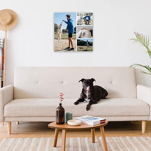 Miniatura 2 de CCWACPP Lienzo de collage personalizado con tus fotos para mascotas, imágenes personalizadas para pared, lienzo multifoto personalizado para