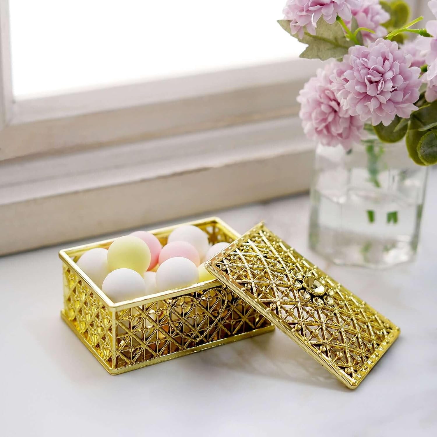 Efavormart 12-Pack 3 Inch Gold Plastic Treasure Chest Favor Boxes, Lidded Mini Candy Containers with Embossed Details for Pirate Parties and Weddings