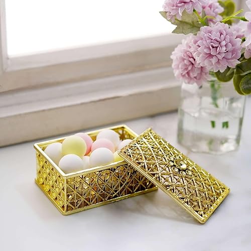 Miniatura 5 de Efavormart - Paquete de 12 cajas rectangulares doradas de 3 pulgadas para boda, despedida de soltera, baby shower, cumpleaños, tarros de caramelo