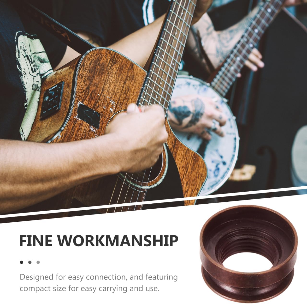 Alasum Guitar Strap Button Replacement Endpin Jack Button for Acoustic Guitar 3/8-32 Thread Compact Repair Accessory