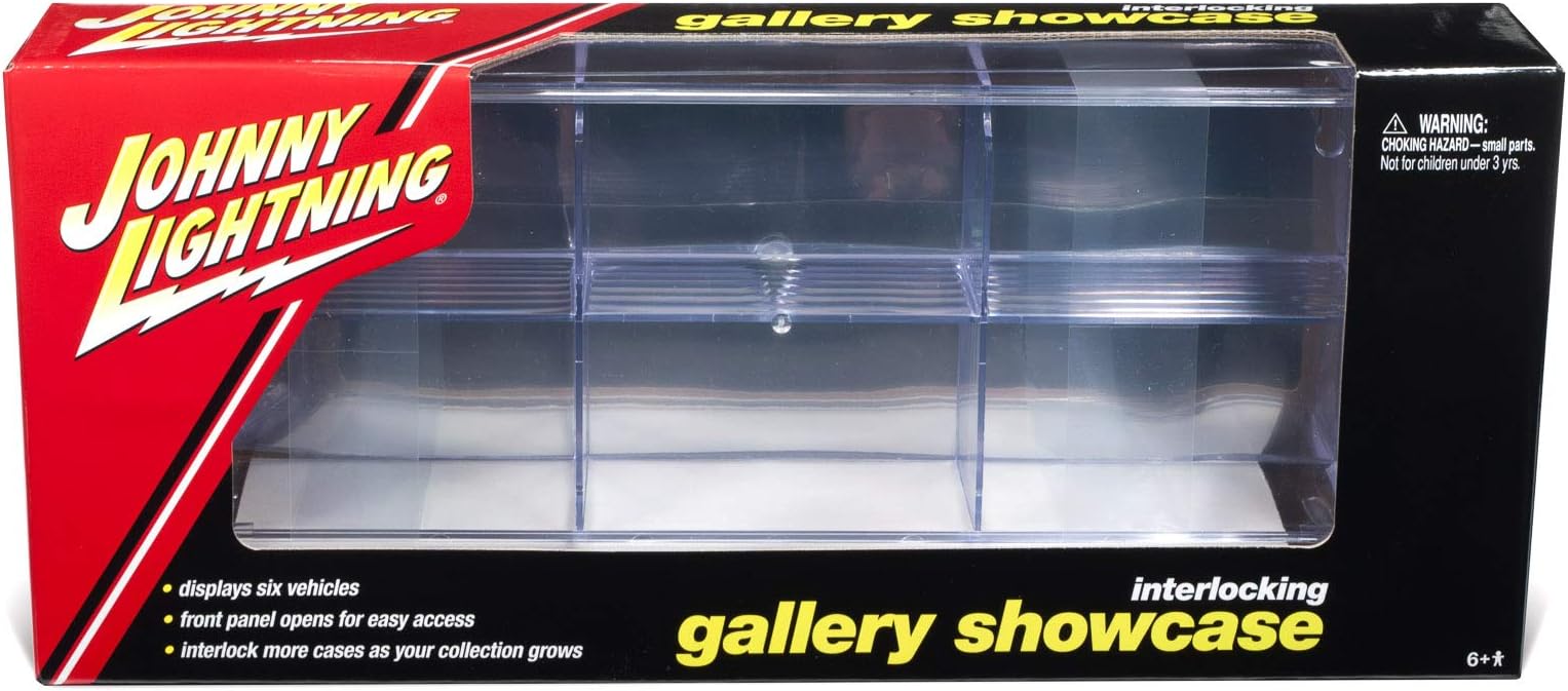 6 Car Interlocking Acrylic Display Show Case for 1/64 Scale Model Cars by Johnny Lightning JLDC001