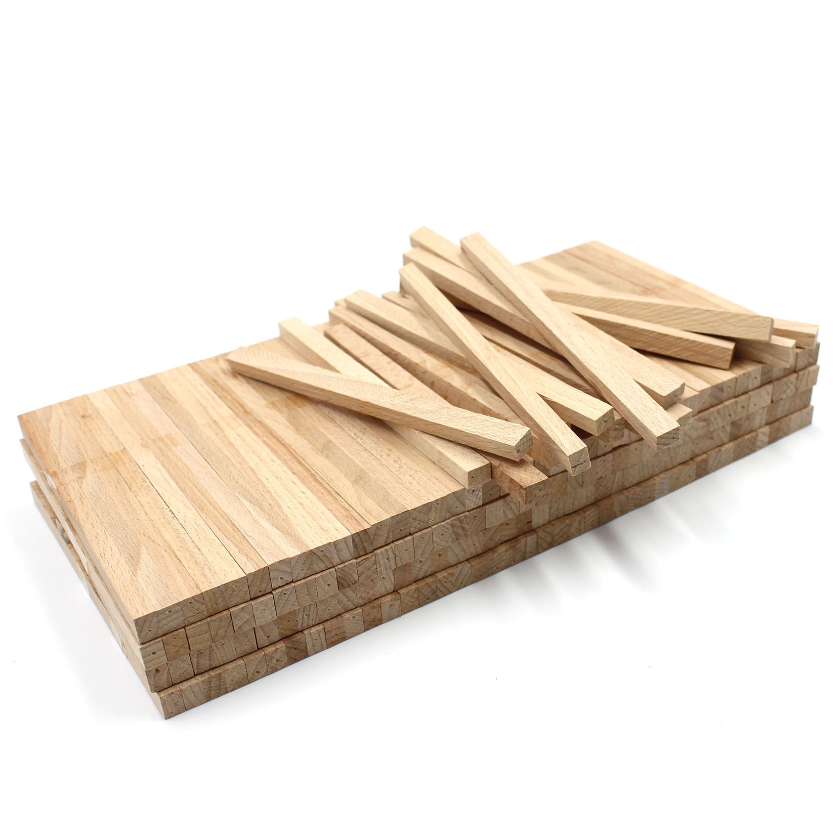 VmG-Store 80 x Beech Wooden Strips 10 x 8 mm Craft Sticks for Crafts and DIY Projects, Beech 10x8x160mm