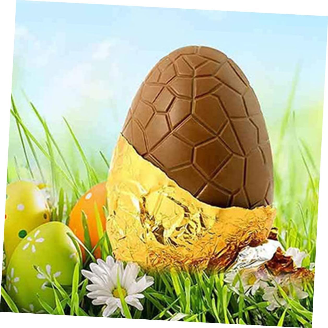 3 Sets Dinosaur Egg Chocolate Mold Fondant Mold Easter Egg DIY for Cookie Candy Decoration Spring Party Kitchen Supplies