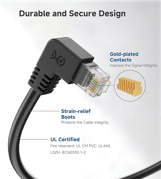 Cable Matters 10Gbps Combo-Pack 90° Cat6 Ethernet 7ft miniatura 4