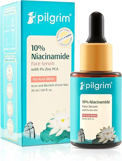 Pilgrim 10% Niacinamide Serum 30ml For Acne Marks|With 1% Zinc PCA, Salicylic &amp; Hyaluronic Acid|Niacinamide Serum For Oily...
