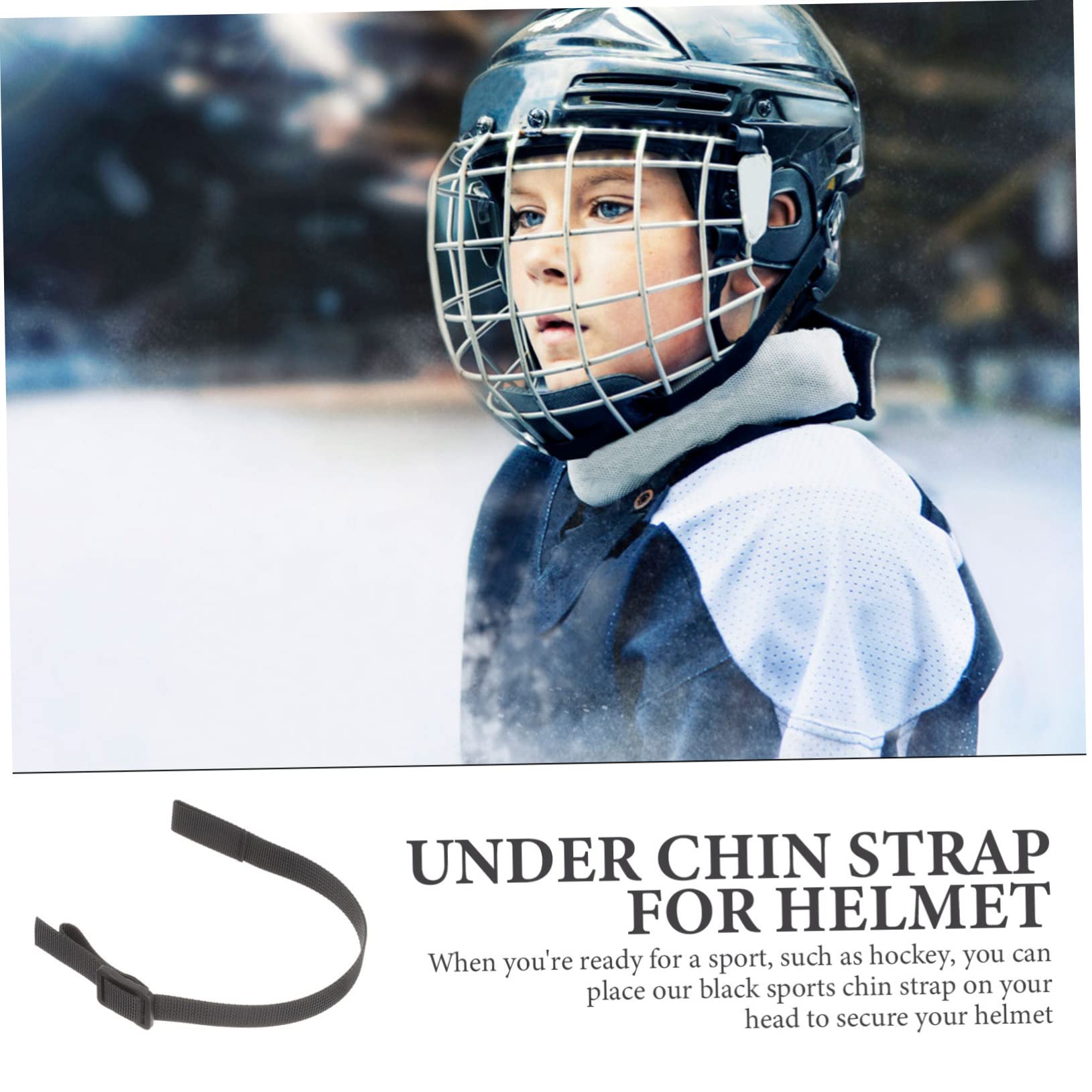 POPETPOP Casco de Hockey de sujeción mentón reemplazo de Hockey Titular Chin Strap Correa de Barbilla Kit de reparación de Casco de Hockey Accesorio de Hockey poliéster Black