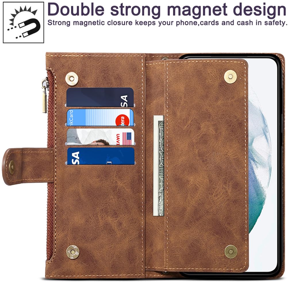 2 In 1 Wallet Case For Google Pixel 9 Pro XL - Compatible With MagSafe, Slim Design, PU Leather Shockproof Cover, Magnetic Detachable 4-Card Holder