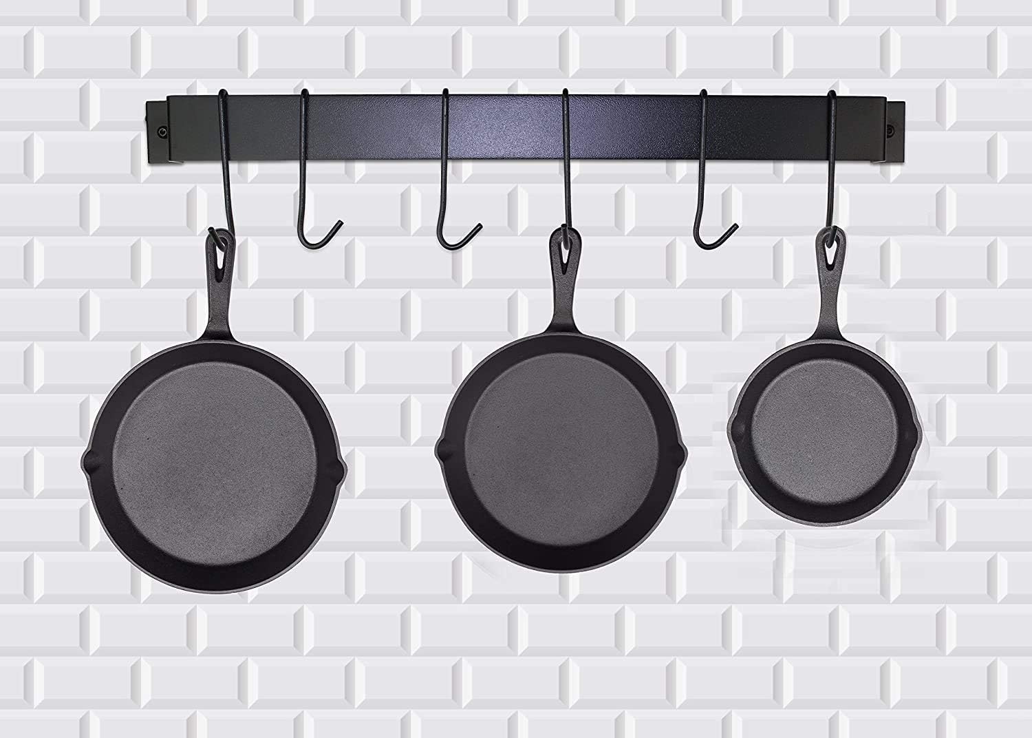 MEKBOK Pre-Seasoned Cast Iron 3 Piece Skillet Set