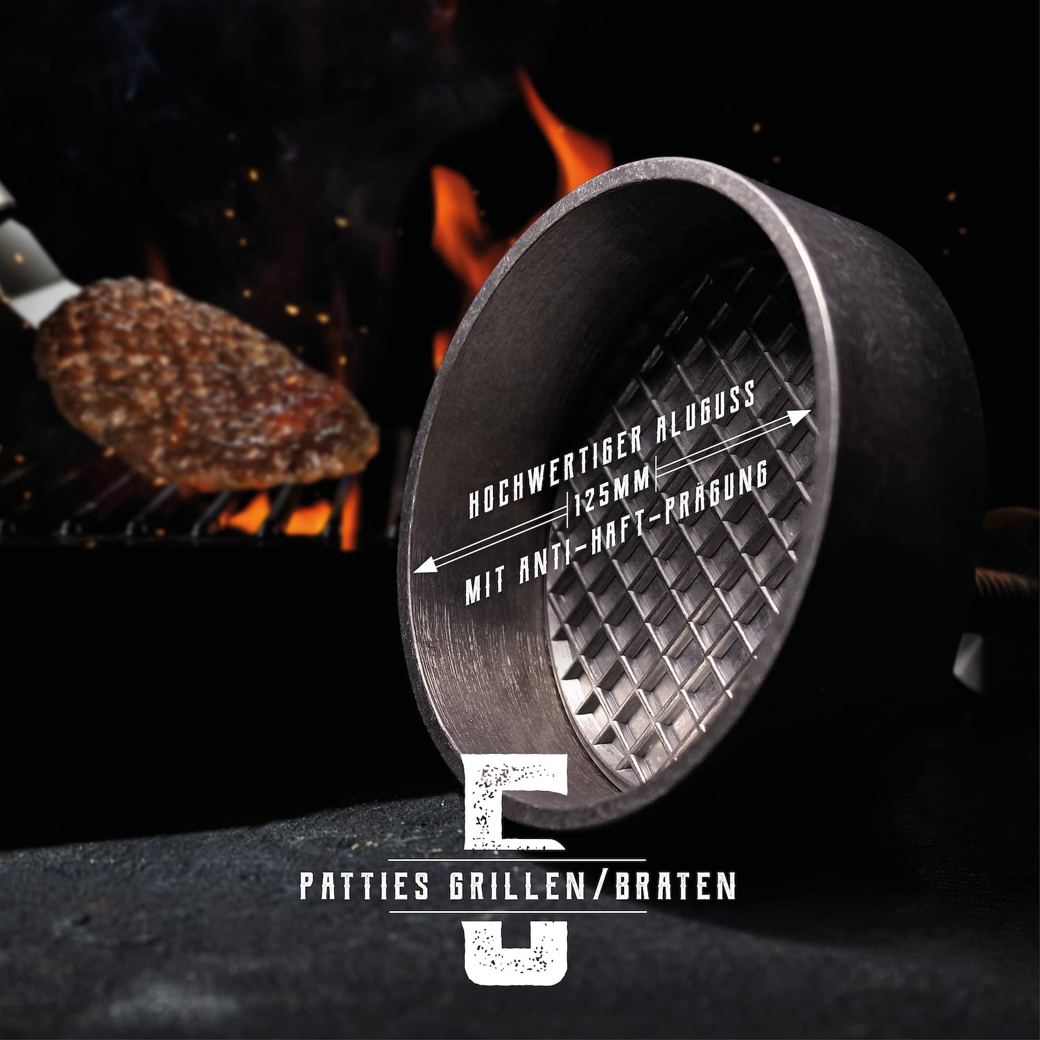 Pressa Per Hamburger Professionale XL - Antiaderente, Ø125mm - Per Patty Perfetti In 2 Secondi - Foto 11