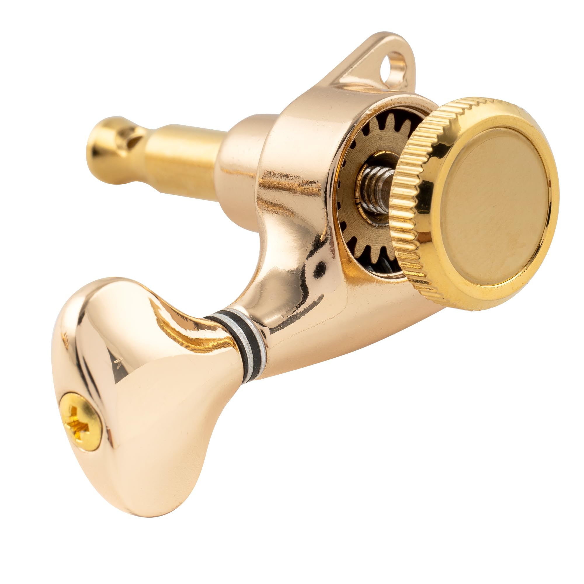 Musiclily Pro 6 w linii Tunery Blokujące Gitarowe Klucze Blokowane Locking Tuners Kołki Strojenia do Gitary Elektrycznej Strat Tele, Złoty Pokrętła G