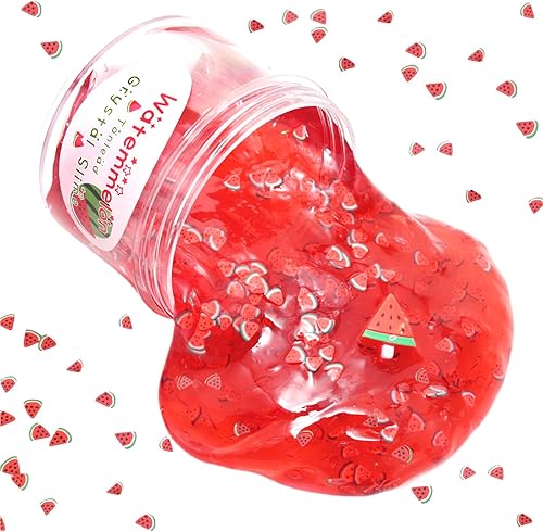 Miniatura 4 de FLIPNEX Masilla de cristal de limo transparente verde kiwi suave arcilla de gelatina no pegajosa prefabricada para niñas y niños limo de burbujas