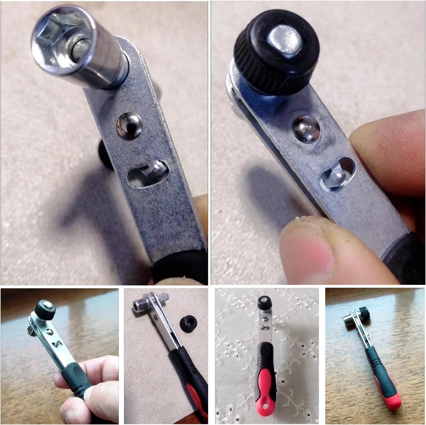 スタビーラチェット1/4ソケットビットドライバー ポータブルオス&amp;メスラチェットレンチ ドライバービットセット 六角シャンク