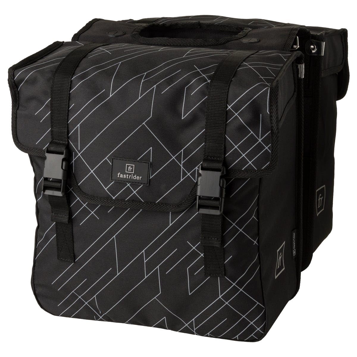 FastRider Dex Borsa Bici per Portapacchi, Borse Bici Posteriore Laterali 36L, Idrorepellente, Riflettente, 100% Poliestere Riciclato - Nero