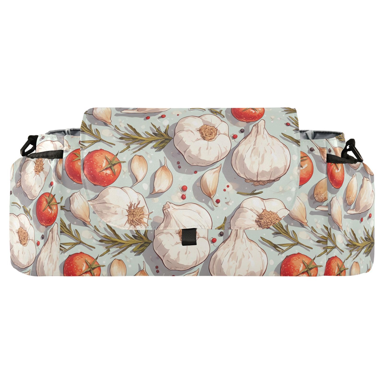 miaozhen Delicate Cartoon Garlic Colorful stroller organizer with cup holder storage caddy zippered pocket accesorios para stroller accesorios para coches de bebes