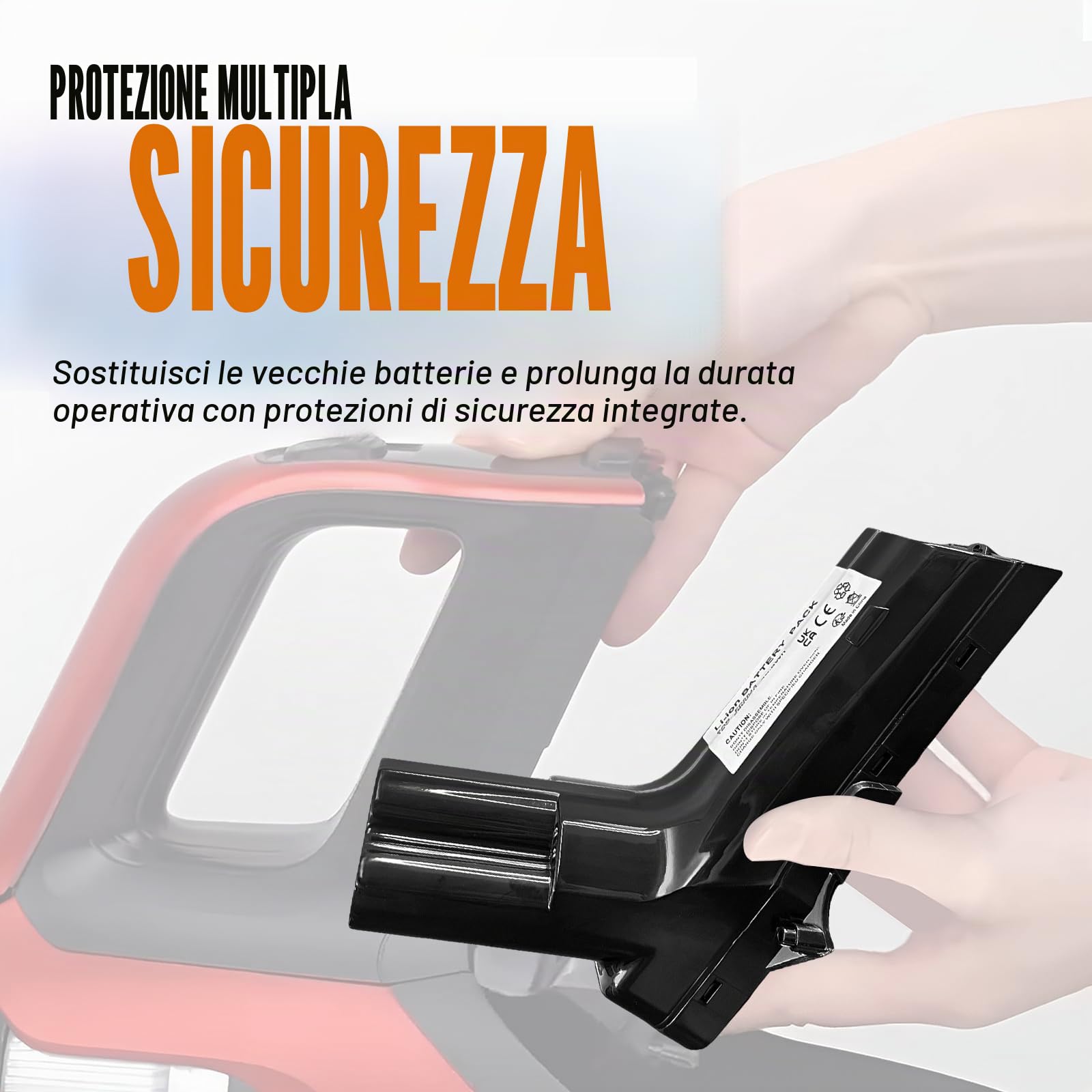 18V Batteria per aspirapolvere Philips, compatibile con Philips SpeedPro Max Aqua, SpeedPro Max Stick, FC6813, FC6814, FC6812, FC6801, ecc. Supporta solo gli aspiratori 18V, non gli aspiratori 25,2V