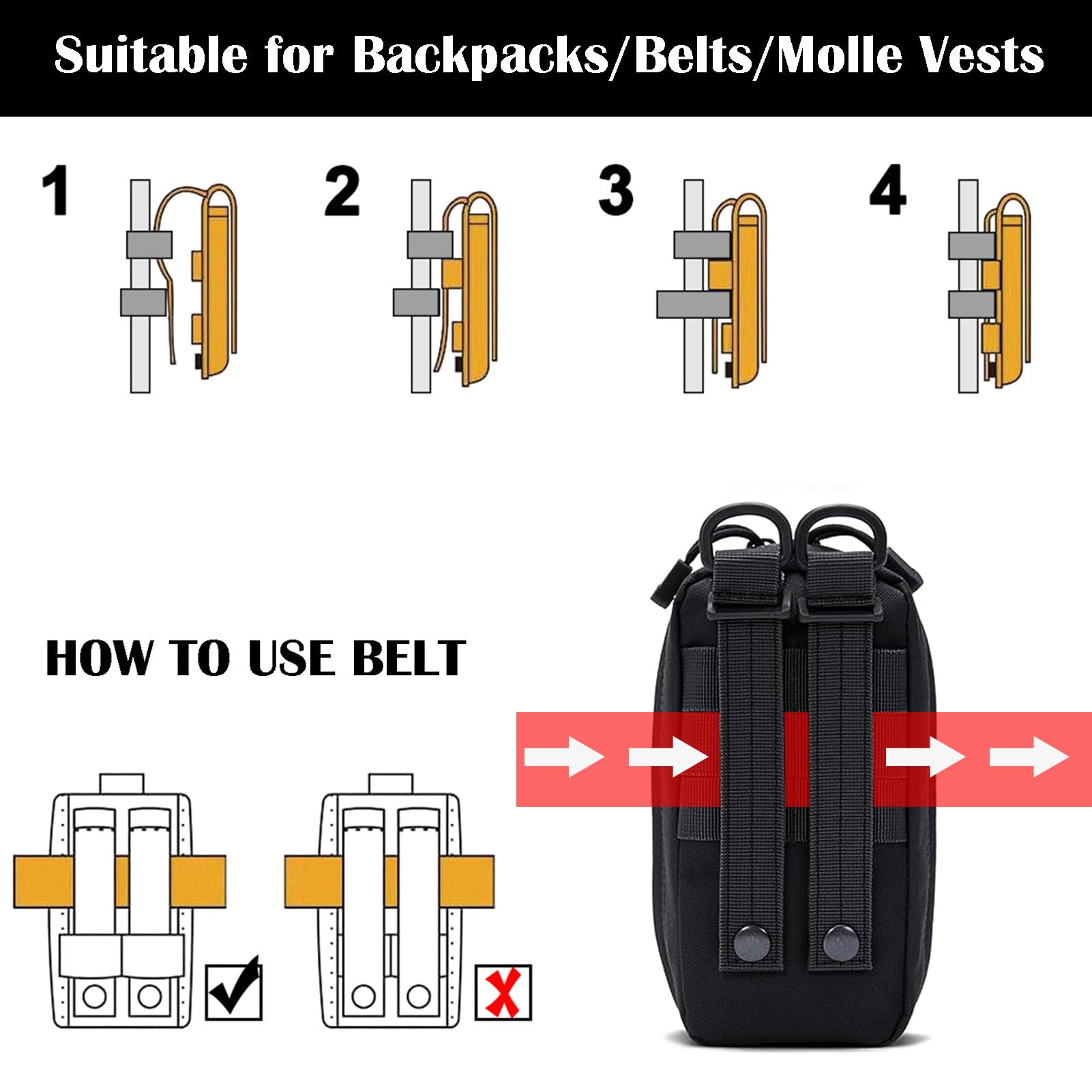 ifak molle Tasche leer erste Hilfe Pouch Taktische Bag Tactical Militär Gürteltasche for Outdoor Camping Survival Reise Wandern und Abenteuer