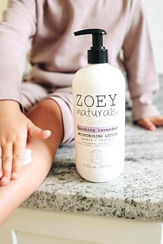 Miniatura 5 de Zoey Naturals Loción hidratante de lavanda para bebés, hipoalergénica, suave y natural para niños con piel sensible y seca, aloe, aguacate y karité,