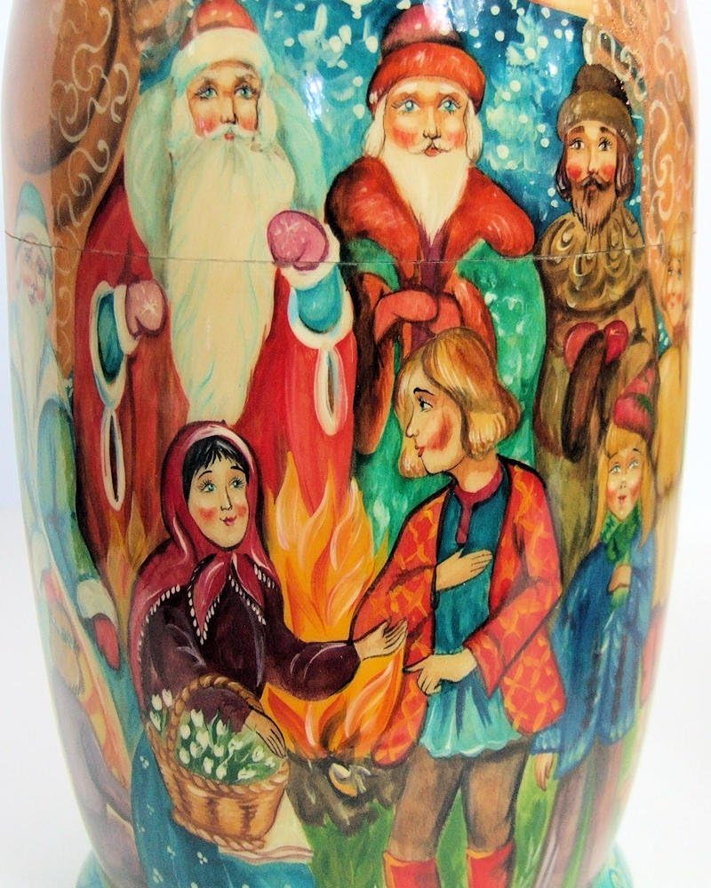 15pcs Hand Painted Russian Nesting Doll One of a Kind Twelve Months by Frolova