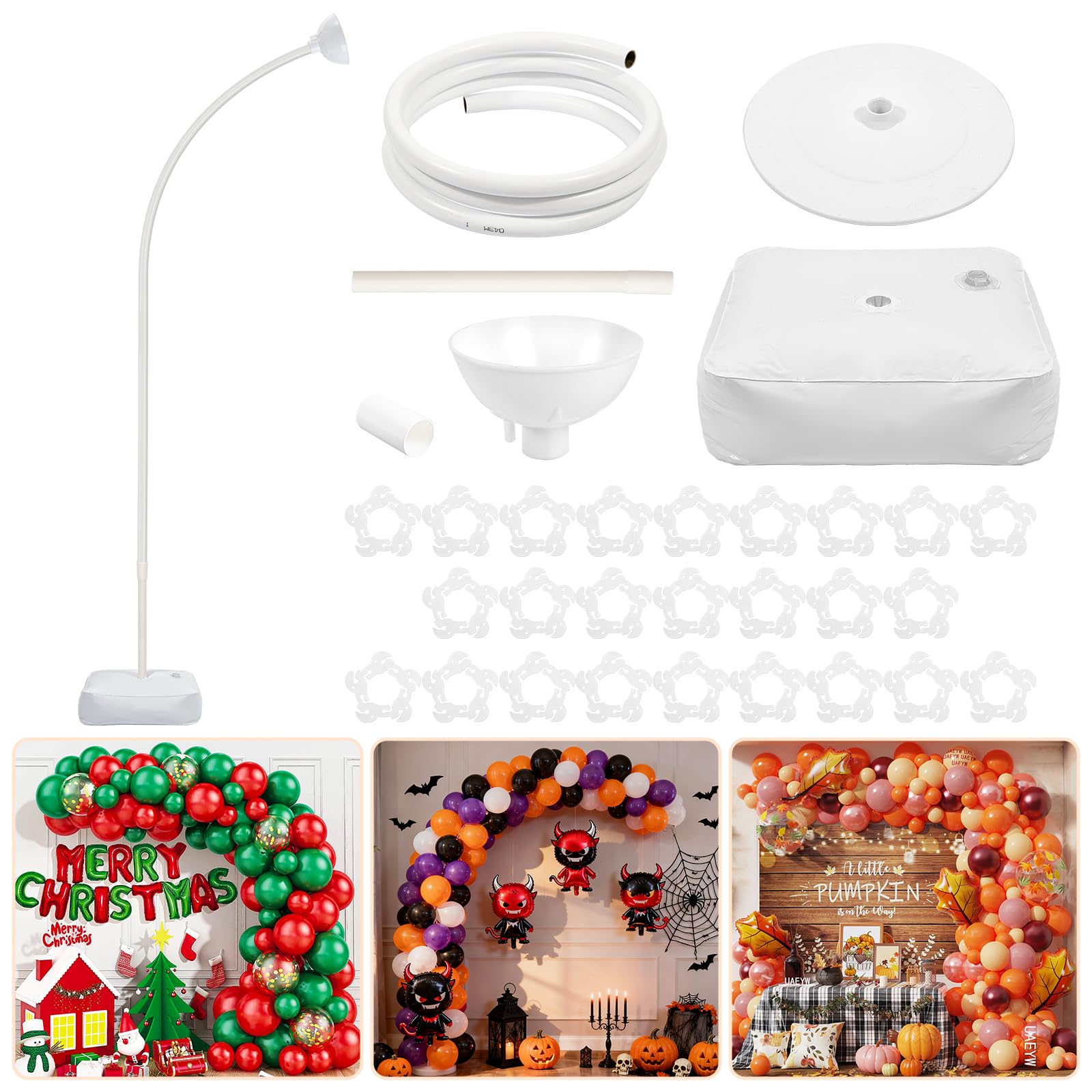 Hafuvool Balloon Arch stand Kit 8.2FT, Bendable Half Balloon Stand with Base, Reusable Floor Balloon Arch Frame for Wedding Birthday Party Baby Shower Home Christmas Decorations