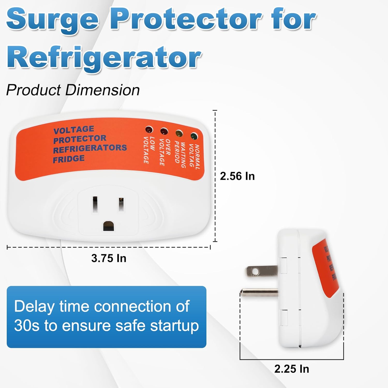 4 Packs Surge Protector for Refrigerator, Washing Machine, TV and Other Home Appliance, Plug-in Single Outlet Wall Mount Voltage Protector with 15A, 1875W, 125V Included 4 Mode LED Indicator