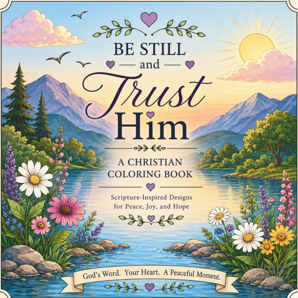 Be Still and Trust In HIM: A Christian Coloring Book: Peaceful Nature Scenes, Gentle Scripture & Relaxing Faith-Based Coloring Pages