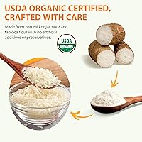 Vista 4 de Soeos Arroz Konjac orgánico, 8.8 oz (250 g) cada uno), alternativa de arroz a base de plantas, de cocción rápida, básico de despensa para salteados