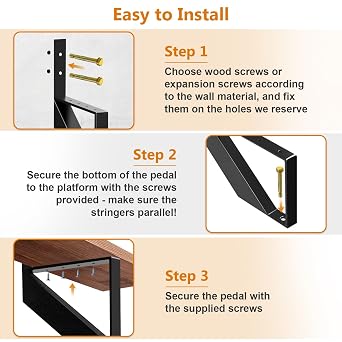 Steel Stair Riser 6 Step 3 Pack, Metal Stair Stringers for Deck Height 49.6 inches, Steel Stair Step Riser for Outside Stair