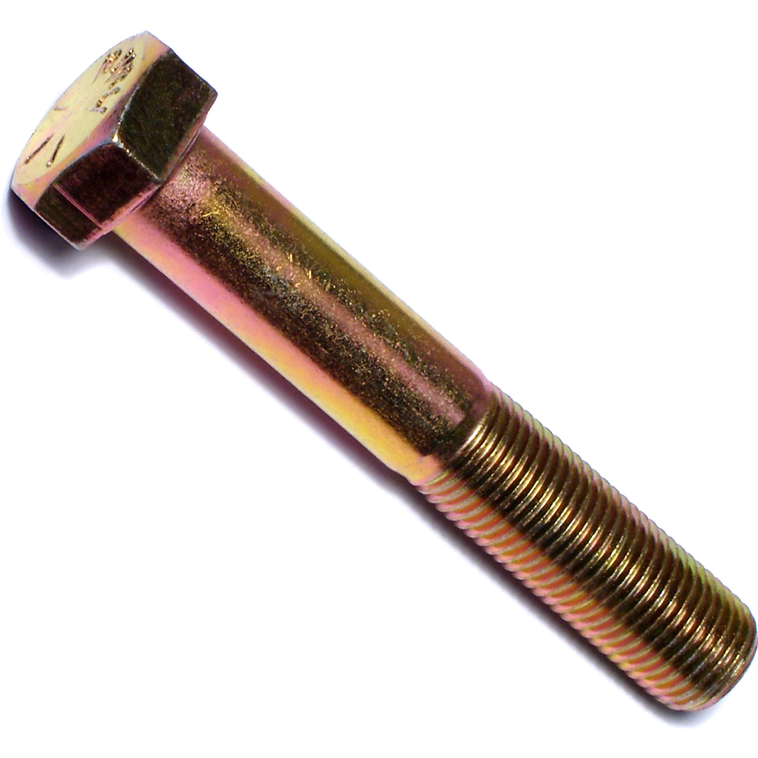 Hard-to-Find Fastener 014973253875 Grade 8 Fine Hex Cap Screws, 1/2-20 x 3, Piece-4, Yellow