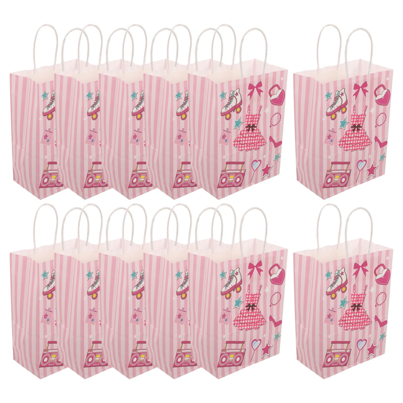 Beavorty 4 Juegos Bolsa De Papel Para Recuerdos De Fiesta Bolsas De Papel Favor Polos Bolsosde Fiesta Bolsas De Cotillon Mini De De Medianas Rosa 12 Uds * 4