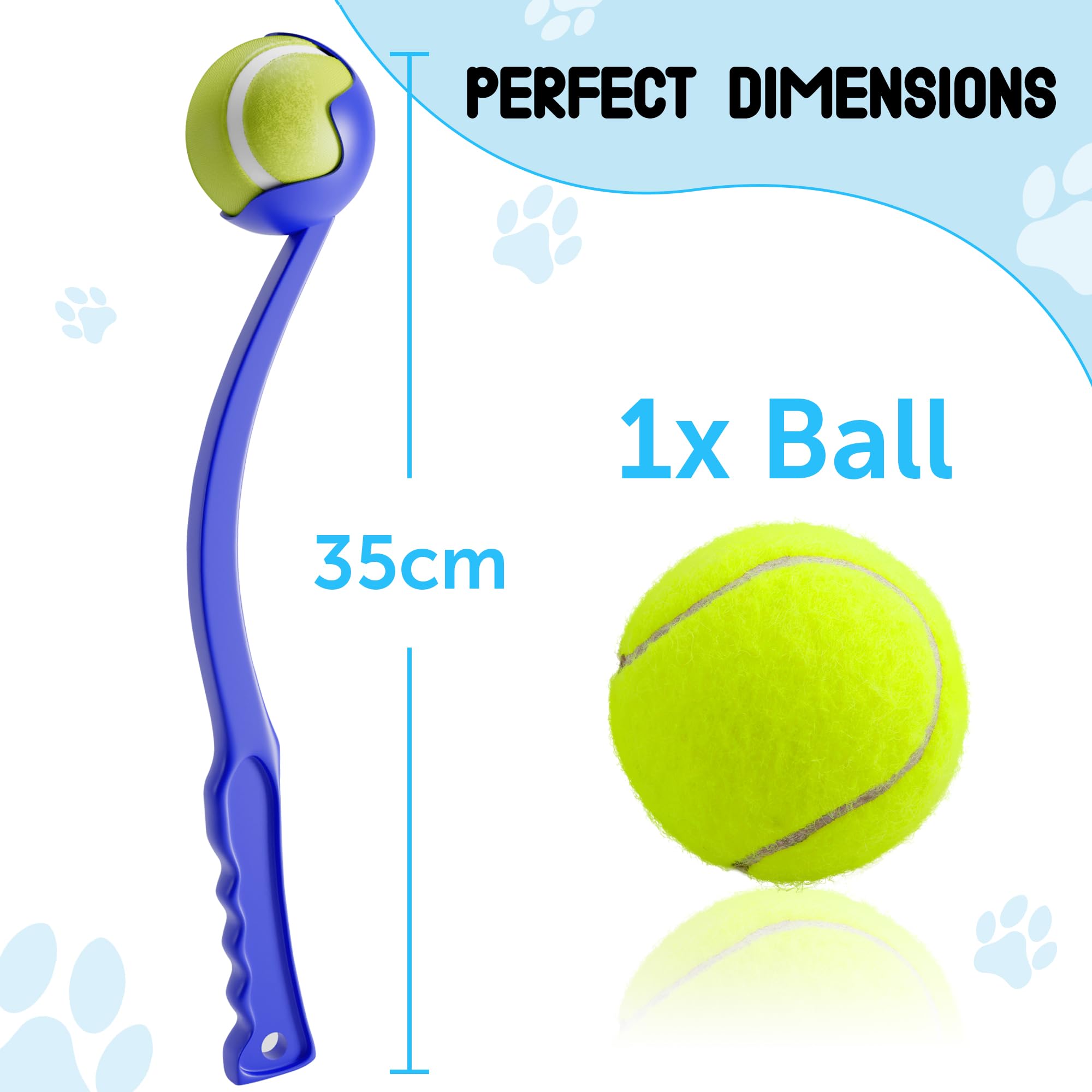 BILISH Dog Ball Thrower Launcher Squeaky Tennis Balls For Dogs Portable Small Chase Fetch Game Toy Dog Stuff Pick Up & Throw Play Chucker For Pet Exercise (blue) - Image 2