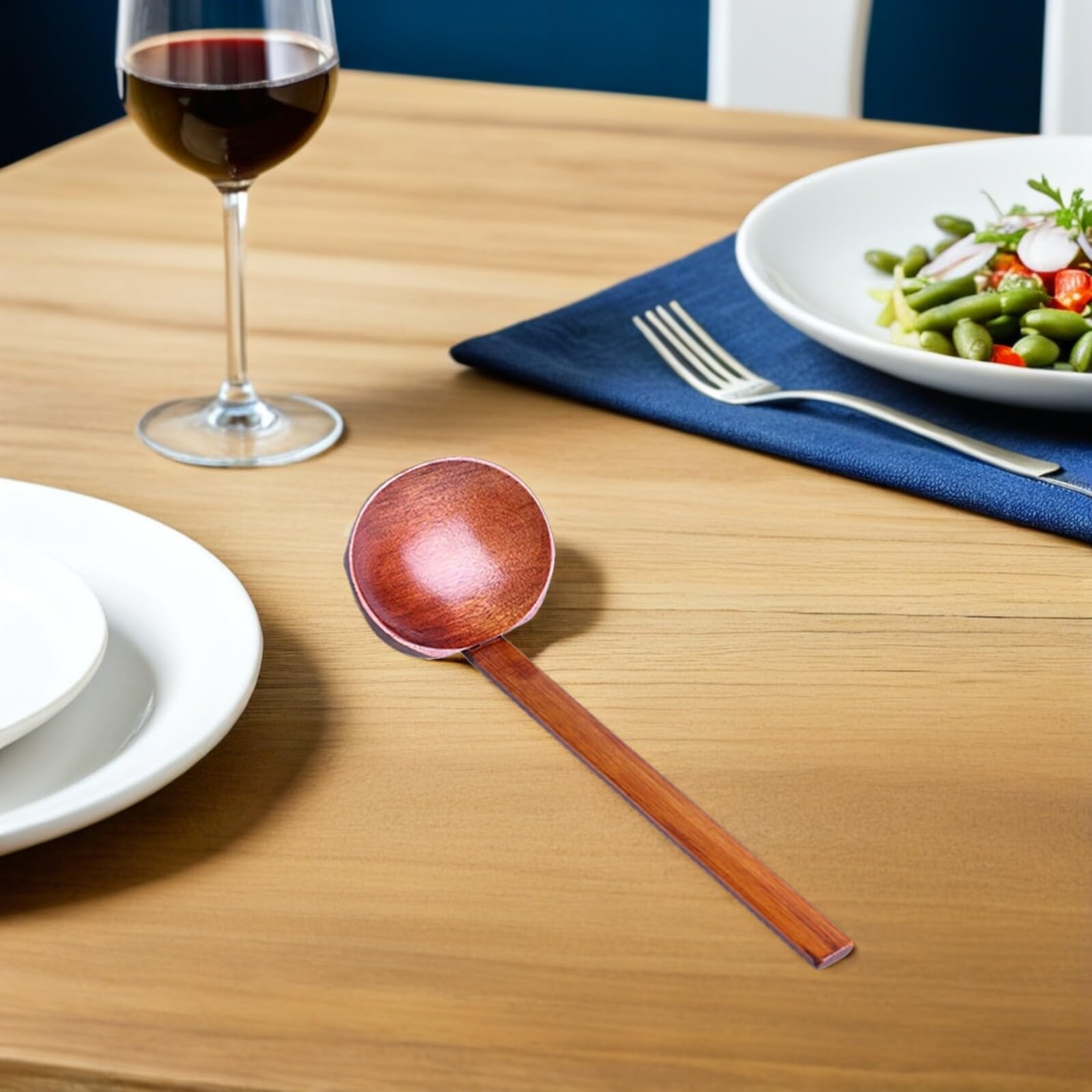 4 Piezas Cucharas de Sopa Japonesas de Madera con Mango Resistentes Olores para Ramen Gachas y Cocina Diaria de Elegantes y Fáciles de Limpiar
