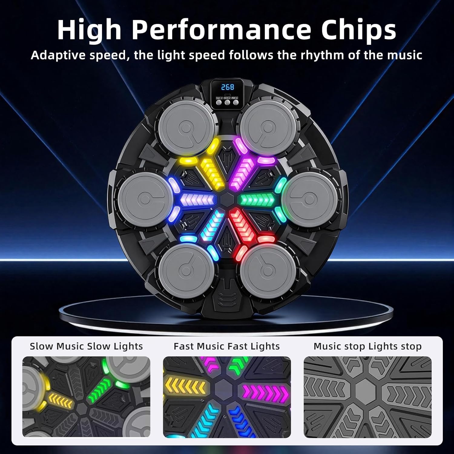 Upgraded Music Boxing Machine for Kids and Adults, Bluetooth Wall Mounted Punching Pad with Gloves,Rhythm Lights&Two-Player Battle Home Gym Equipment,Sports Toy Gift for Ages 3-12 Year Old