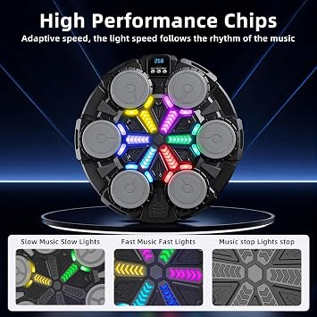 Upgraded Music Boxing Machine for Kids and Adults, Bluetooth Wall Mounted Punching Pad with Gloves,Rhythm Lights&Two-Player Battle Home Gym Equipment,Sports Toy Gift for Ages 3-12 Year Old